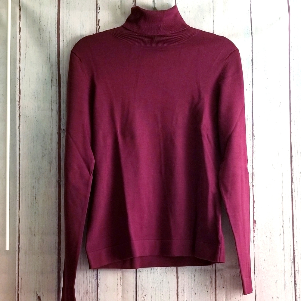 Ann Taylor BURGUNDY Turtleneck Sweater